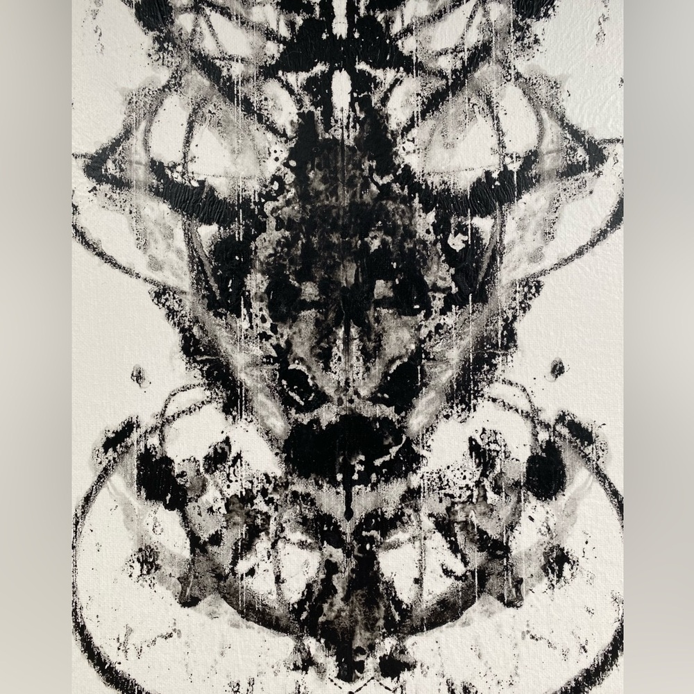 Abstract Black and White Inkblot Art Print